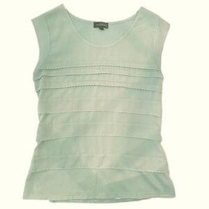 THE LIMITED Mint Green Tiered Scalloped Sheer Top